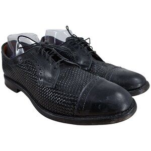 Allen Edmonds Shreveport Black Leather Lace Up Oxfords Size 9.5 Split Toe Woven